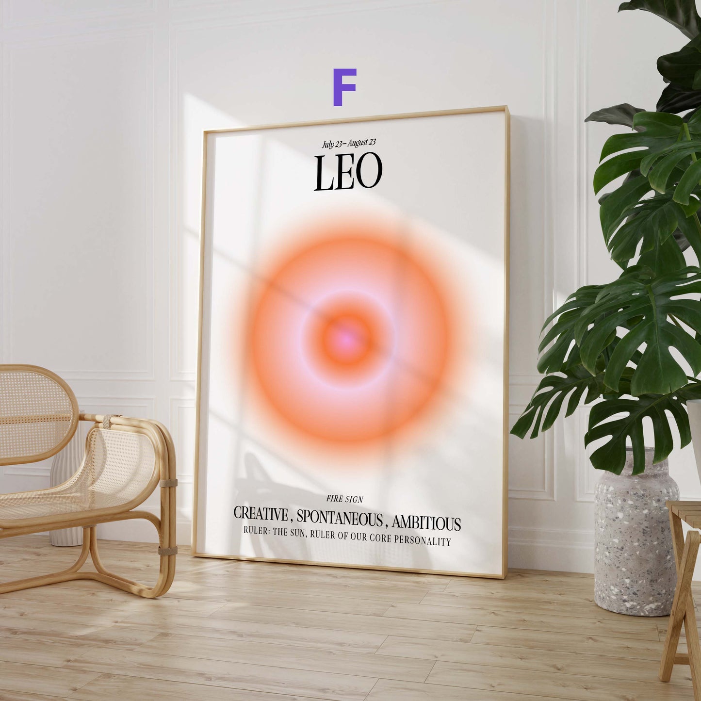 Sternzeichen Farbkreis Poster · Geschenkidee · Widder, Stier, Wassermann, Zwillinge, Krebs, Löwe, Jungfrau und Waage · Dekoprint ohne Rahmen
