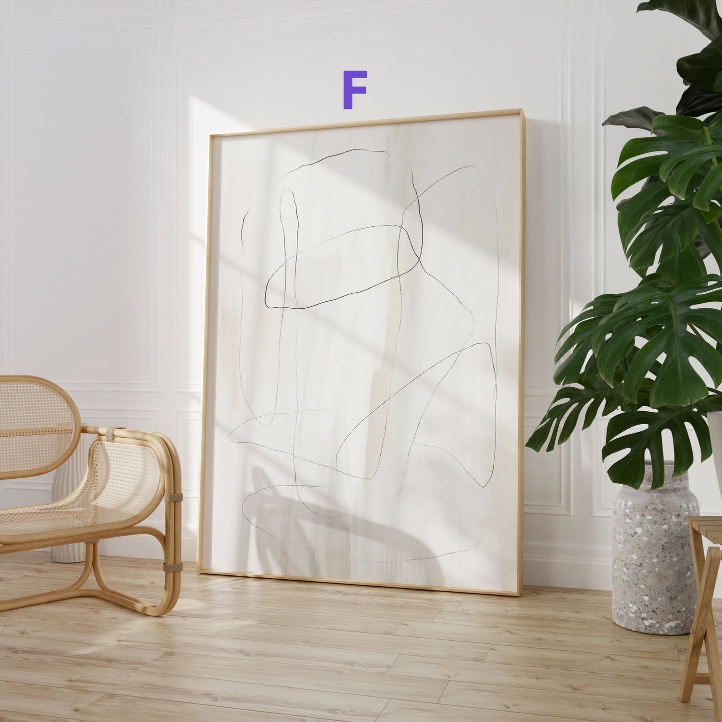 Minimalistische Linienkunst Poster · Geschenkidee · Abstrakte Geometrie in Schwarz und Beige · Dekoprint ohne Rahmen