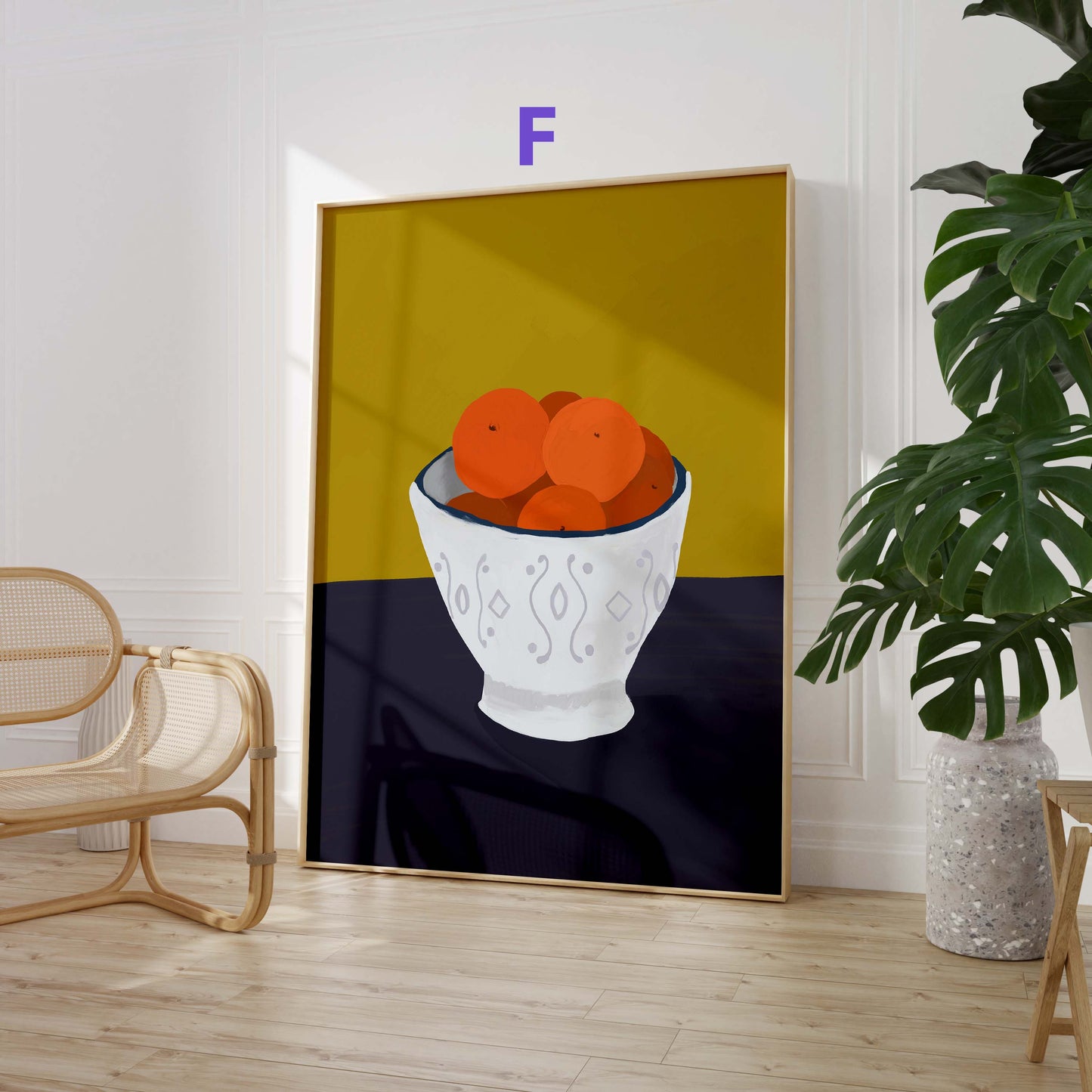 Obst Gemüse Kunst Poster · Geschenkidee · Artischocke, Zitrusfrüchte und Hummer Stillleben · Dekoprint ohne Rahmen