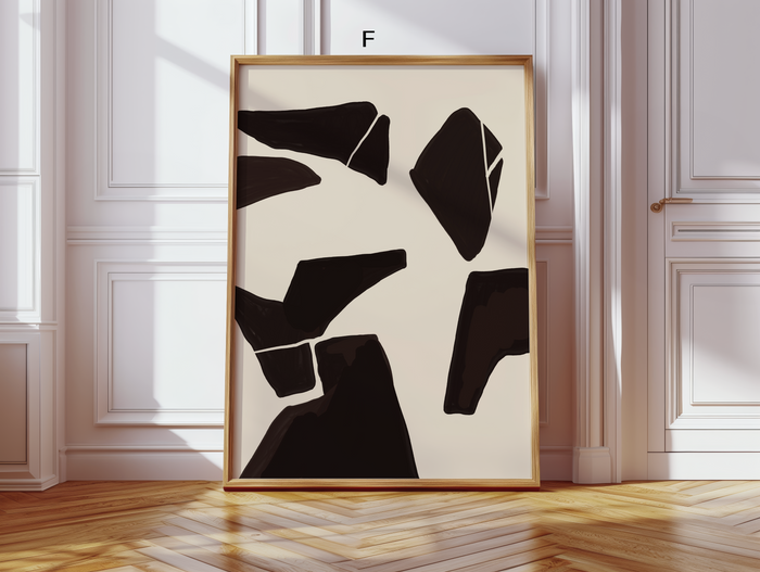Mid-Century-Poster mit Palmen und Figuren