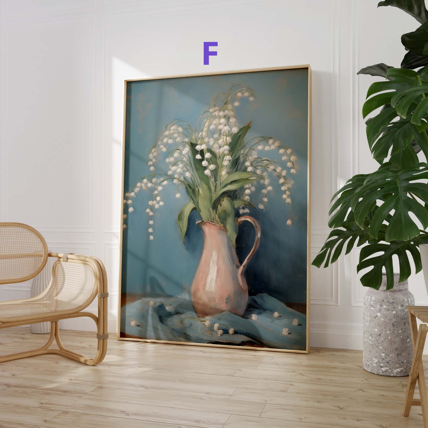 Blumen Poster · Geschenkidee · Tulpen Mohnblumen Maiglöckchen und Florale Aquarellkunst · Dekoprint ohne Rahmen