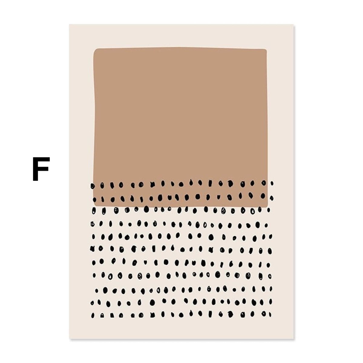 Poster Abstract shapes in beige brown and lines dot pattern as a decorative print without a frame
