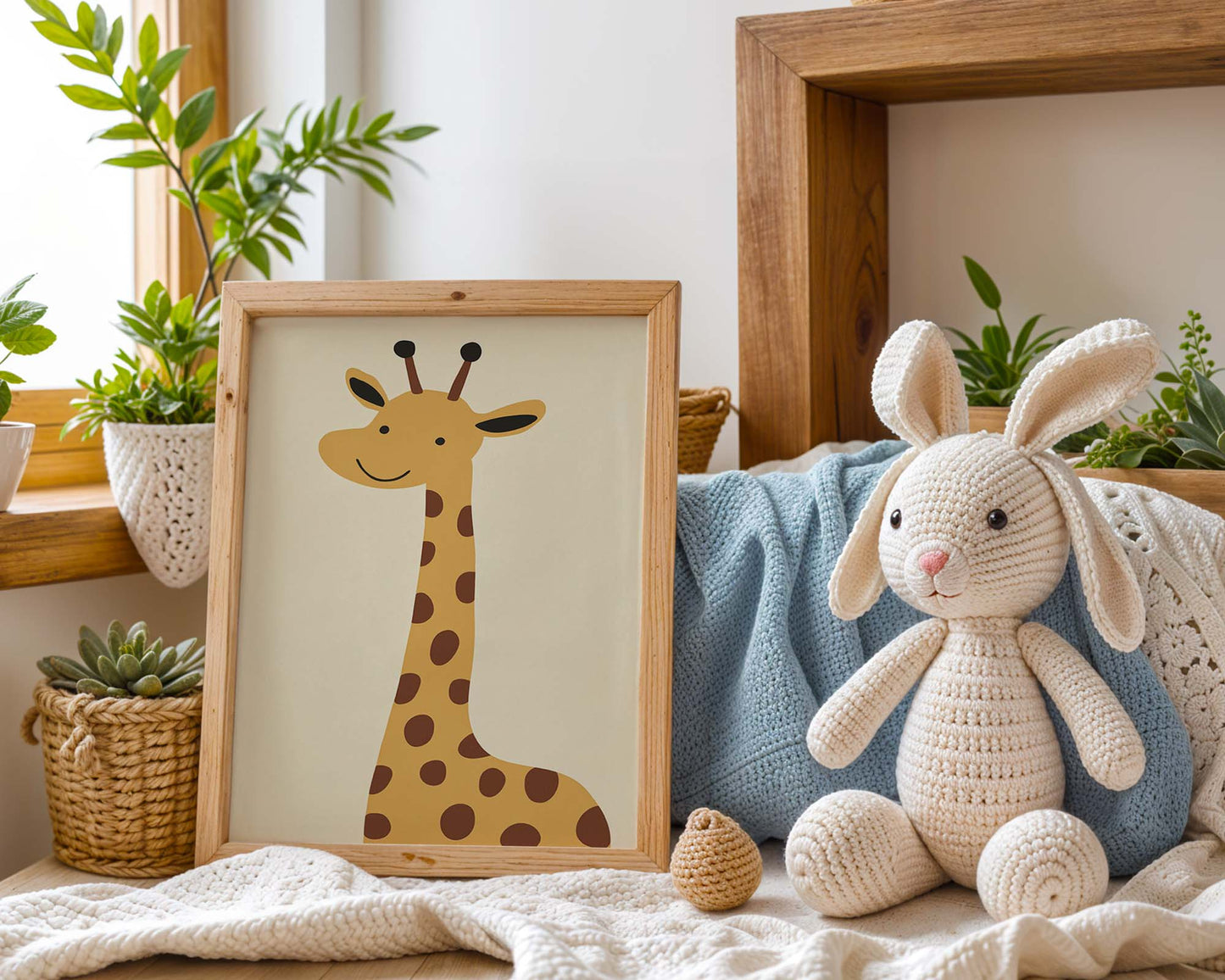 Süße Tiere Poster · Geschenkidee · Illustration Bär Löwe Giraffe · Kinderzimmer Deko · Dekoprint ohne Rahmen