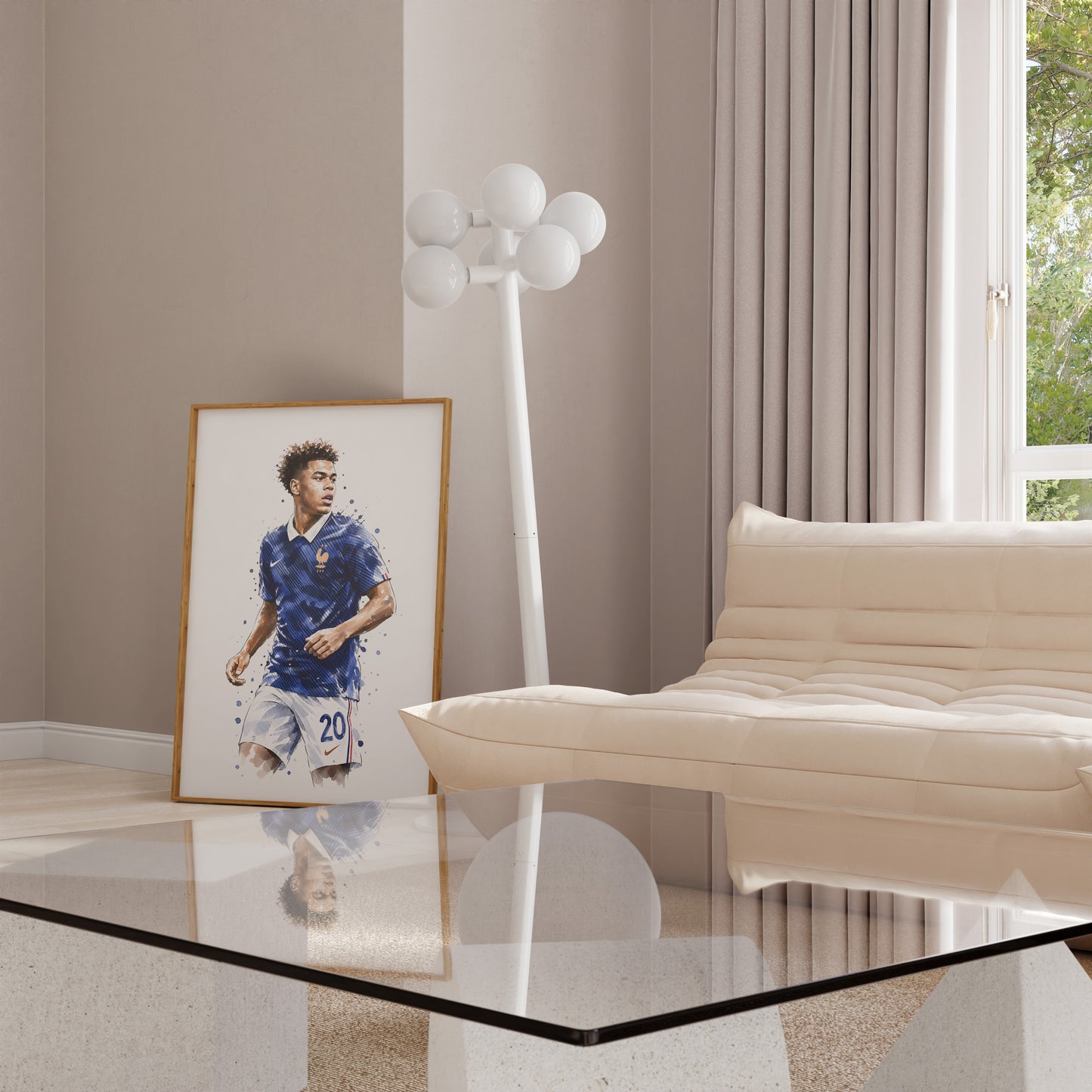 Frankreich Fußball Poster · Geschenkidee · Aquarell Sport Wandbild · Deko Print ohne Rahmen