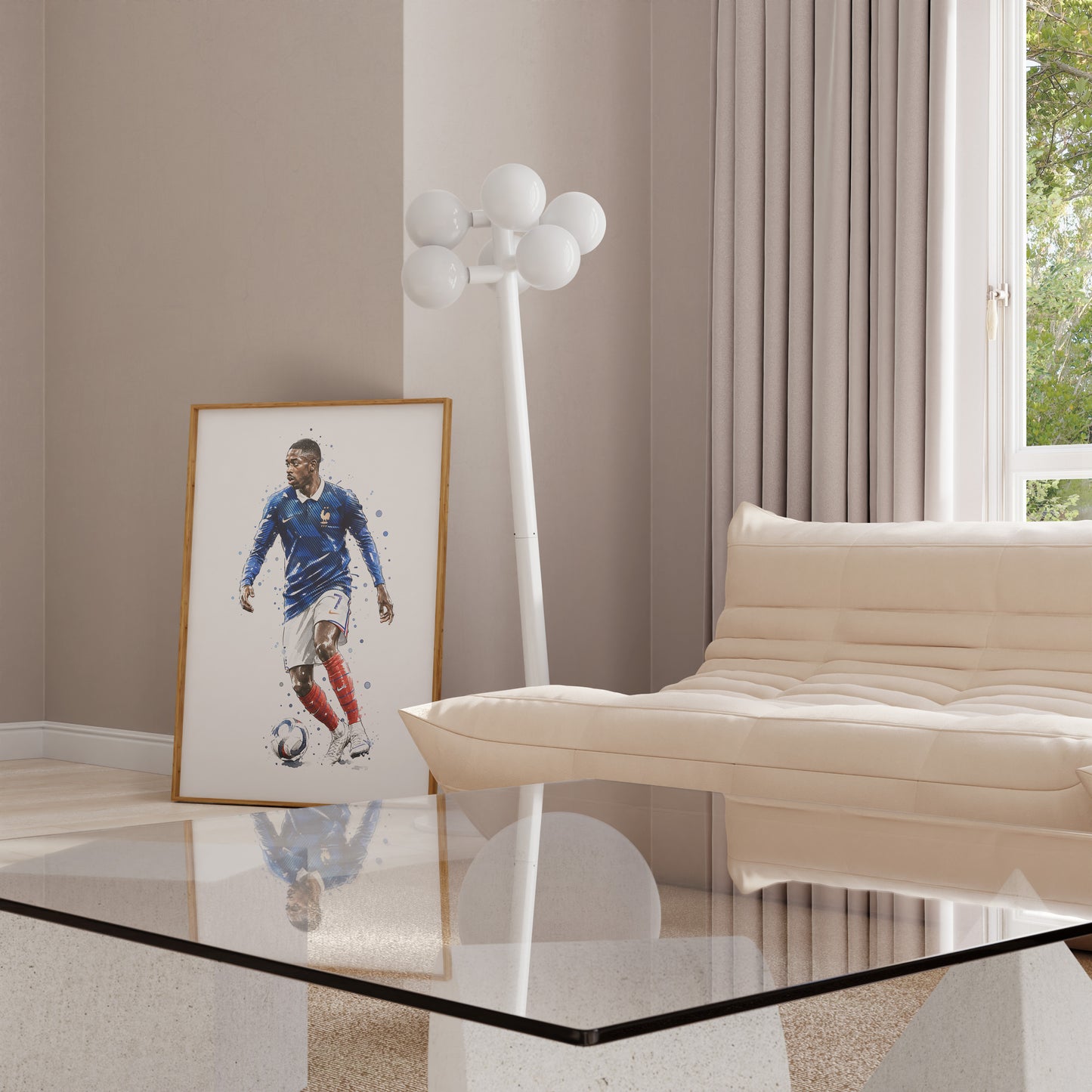 Frankreich Fußball Poster · Geschenkidee · Aquarell Sport Wandbild · Deko Print ohne Rahmen