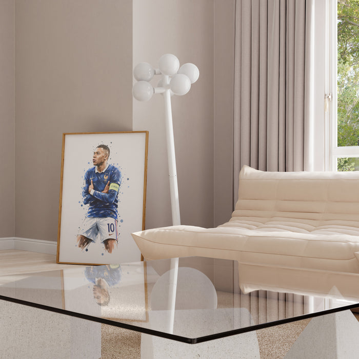 Frankreich Fußball Poster – Premium Baumwoll-Canvas