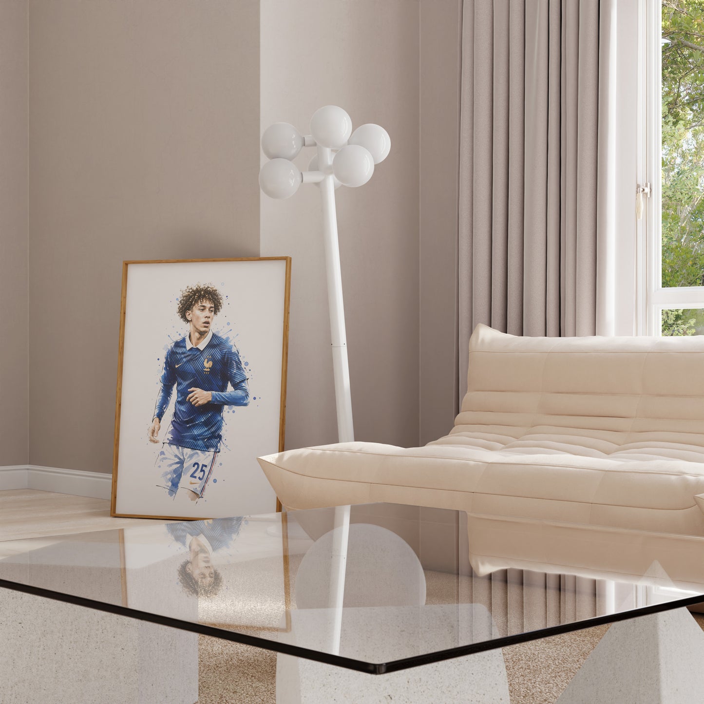 Frankreich Fußball Poster · Geschenkidee · Aquarell Sport Wandbild · Deko Print ohne Rahmen