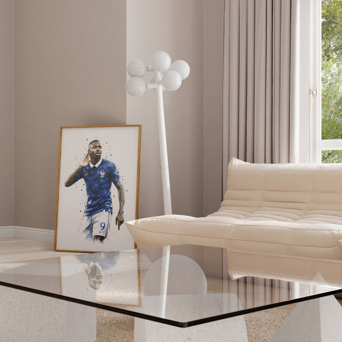 Frankreich Fußball Poster – Premium Baumwoll-Canvas