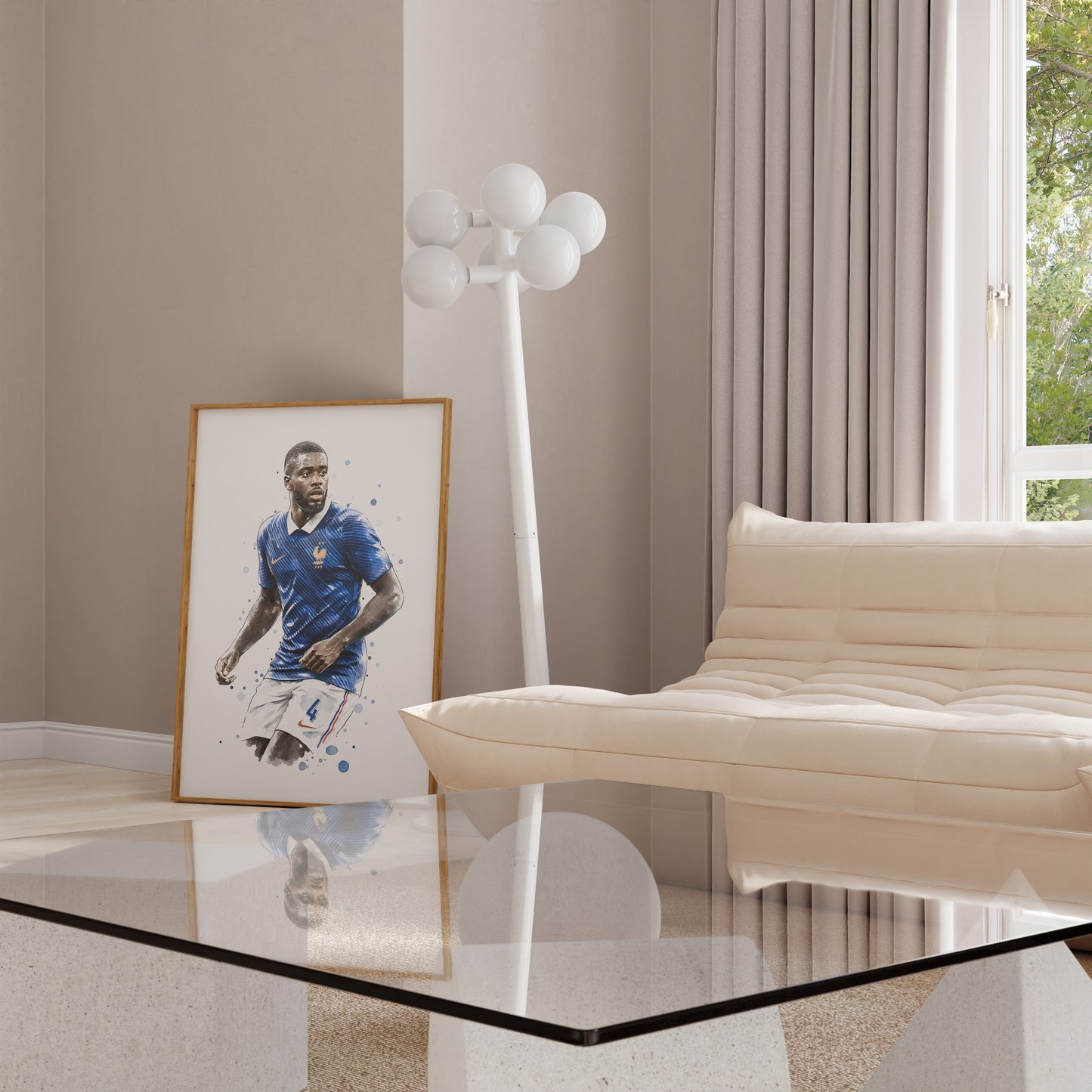 Frankreich Fußball Poster · Geschenkidee · Aquarell Sport Wandbild · Deko Print ohne Rahmen