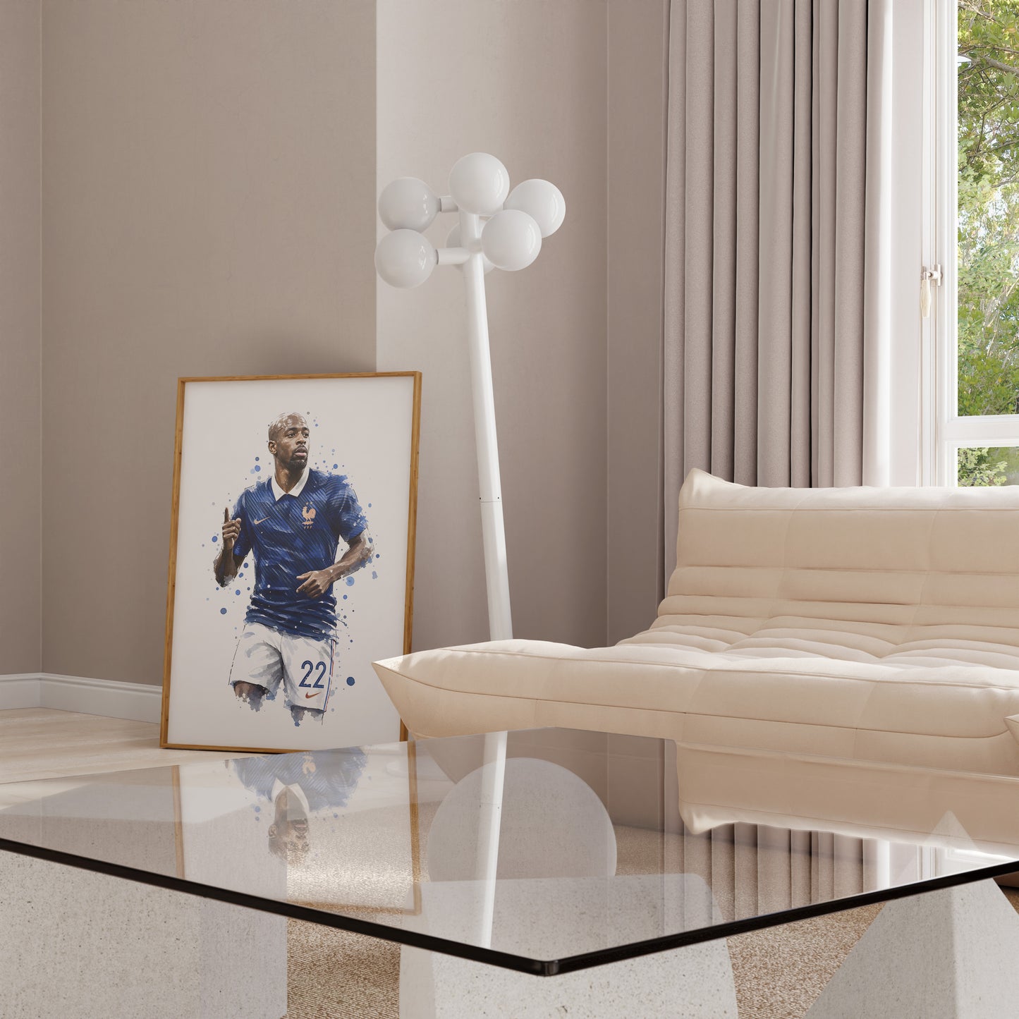 Frankreich Fußball Poster · Geschenkidee · Aquarell Sport Wandbild · Deko Print ohne Rahmen