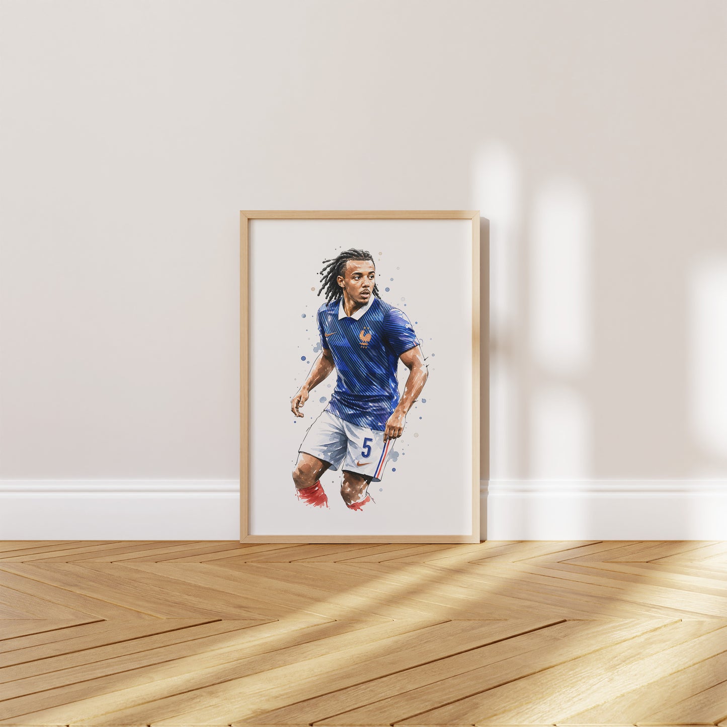 Frankreich Fußball Poster · Geschenkidee · Aquarell Sport Wandbild · Deko Print ohne Rahmen