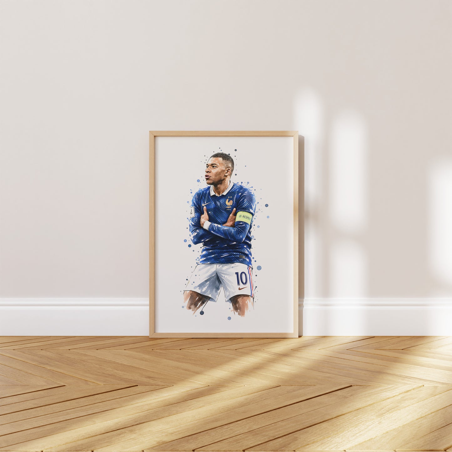 Frankreich Fußball Poster · Geschenkidee · Aquarell Sport Wandbild · Deko Print ohne Rahmen