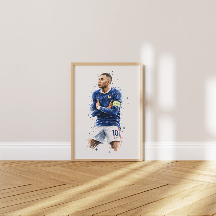 Frankreich Fußball Poster – Premium Baumwoll-Canvas