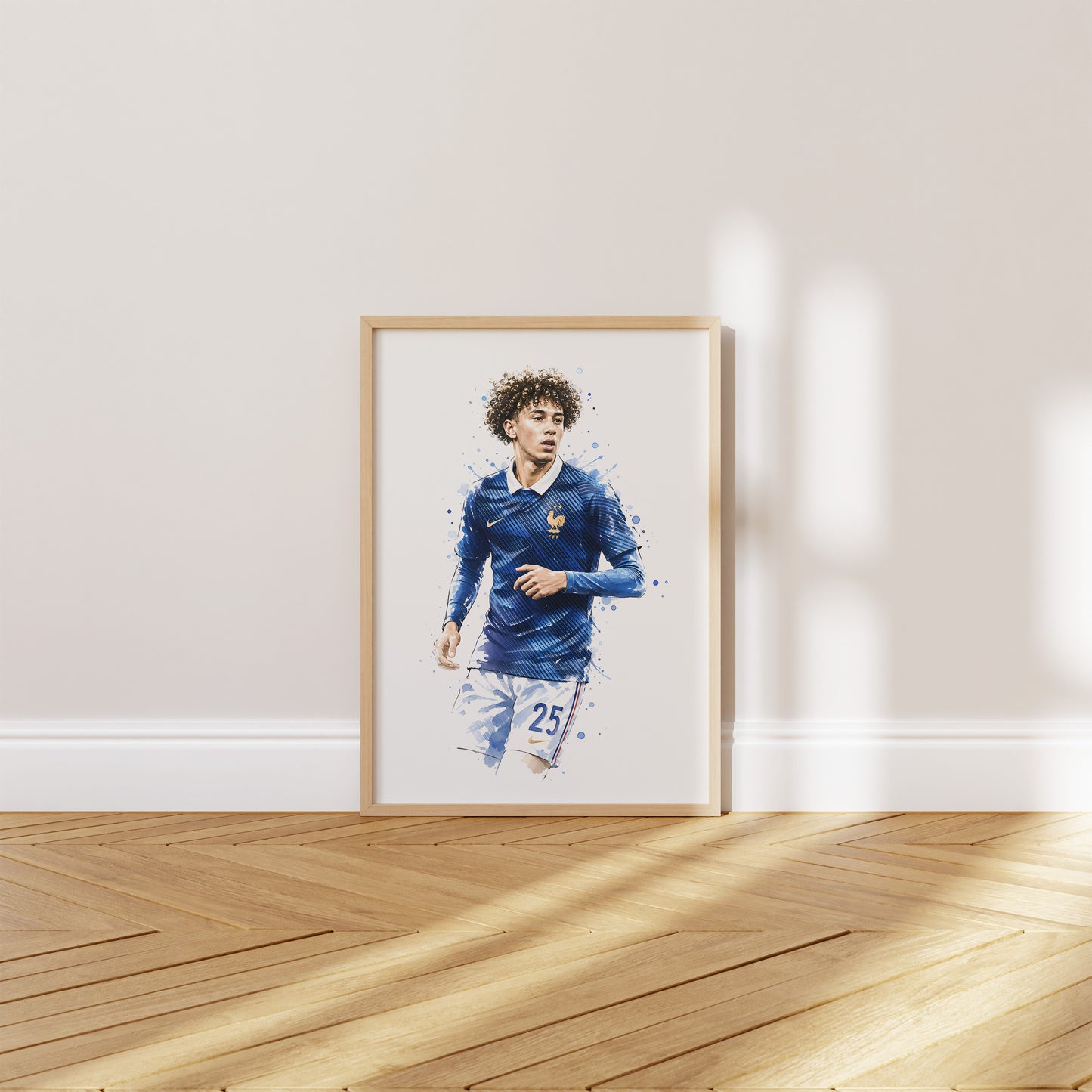 Frankreich Fußball Poster · Geschenkidee · Aquarell Sport Wandbild · Deko Print ohne Rahmen