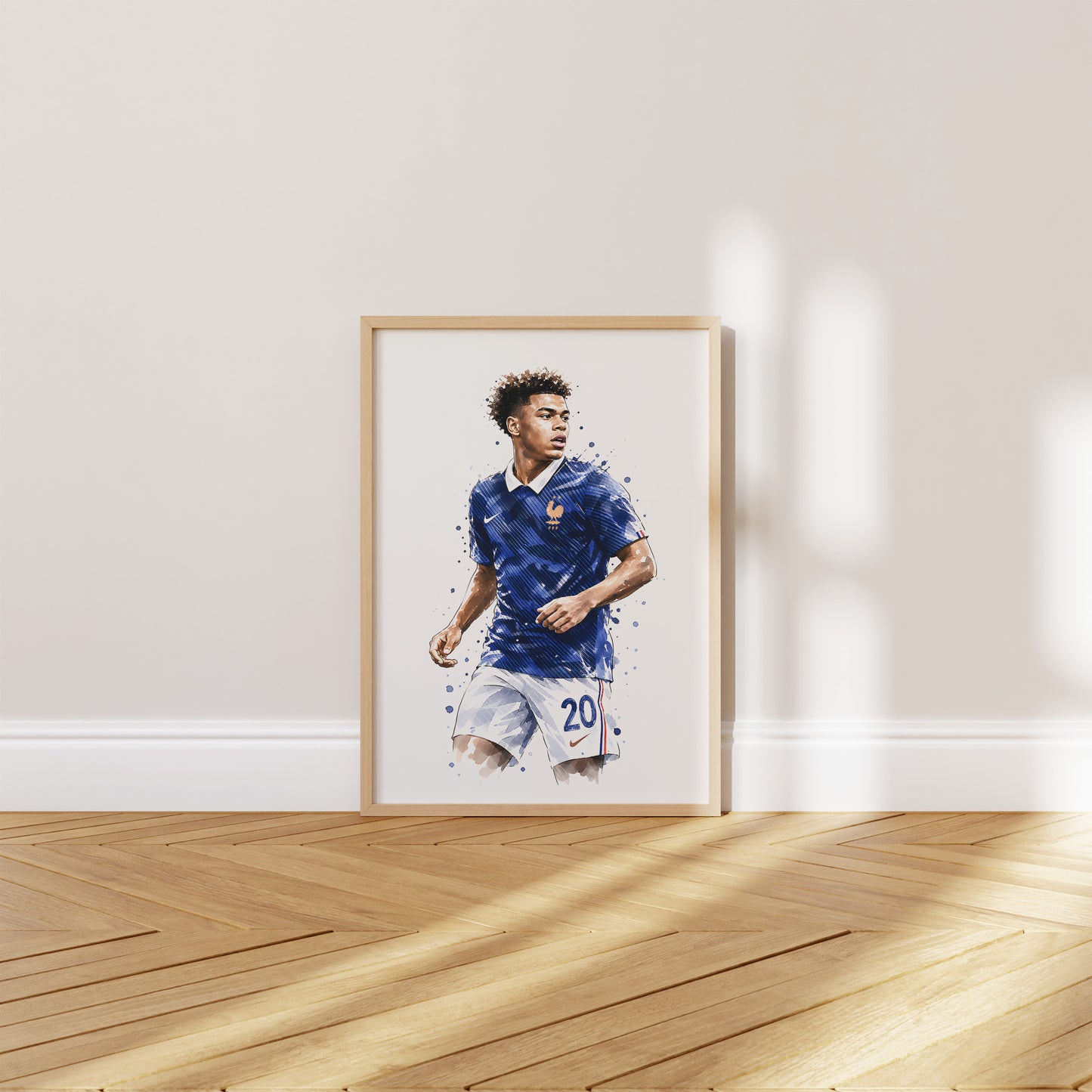 Frankreich Fußball Poster · Geschenkidee · Aquarell Sport Wandbild · Deko Print ohne Rahmen