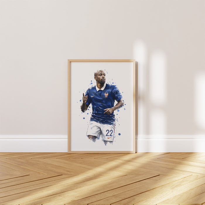 JUSTGOODMOOD Frankreich Fußball Poster auf Baumwolle