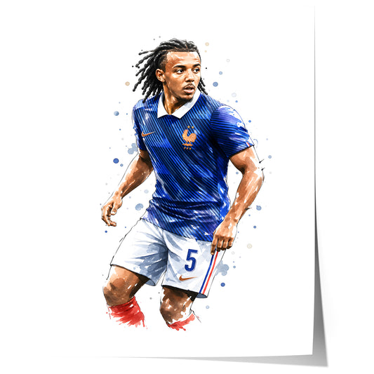 Fußball Poster Frankreich Spieler · Geschenkidee · Aquarell Sport Wandbild · Deko Print ohne Rahmen