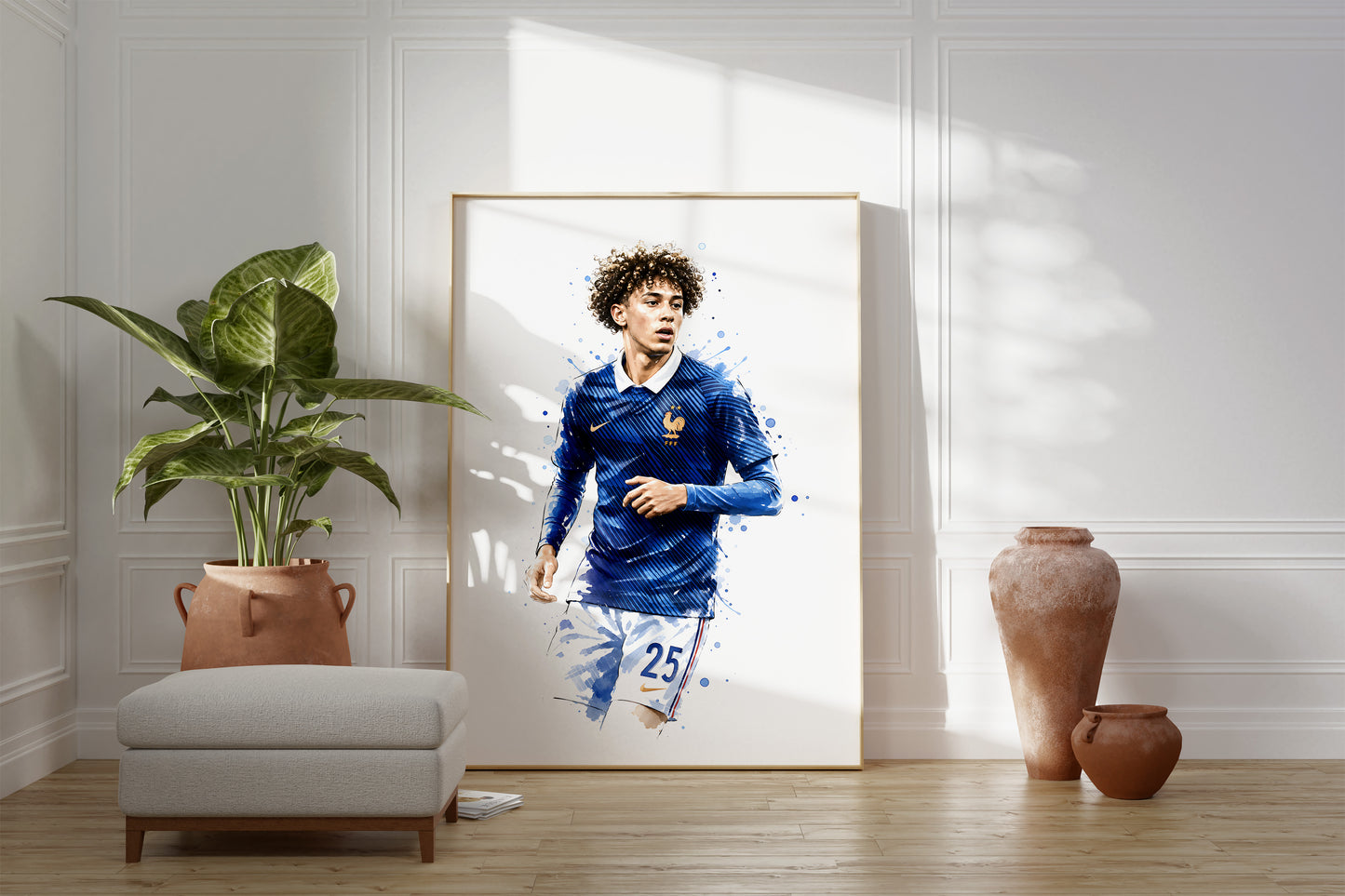 Frankreich Fußball Poster · Geschenkidee · Aquarell Sport Wandbild · Deko Print ohne Rahmen