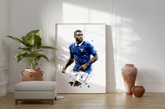 Fußball Poster Frankreich Spieler · Geschenkidee · Aquarell Sport Wandbild · Deko Print ohne Rahmen