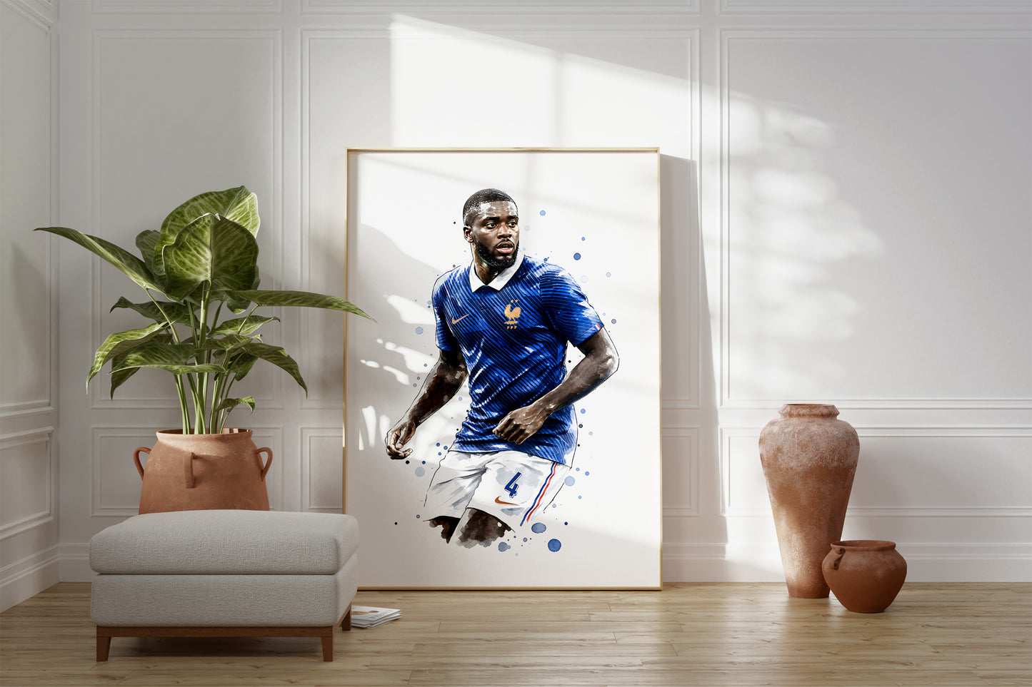 Frankreich Fußball Poster · Geschenkidee · Aquarell Sport Wandbild · Deko Print ohne Rahmen
