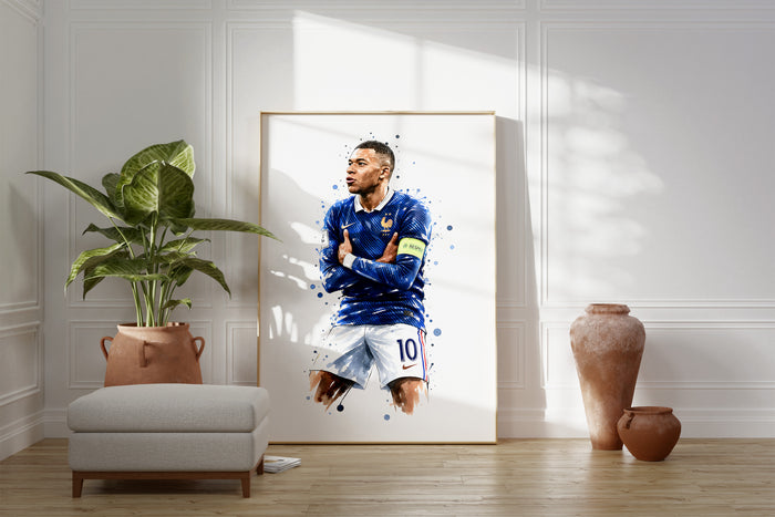 Frankreich Fußball Poster – Premium Baumwoll-Canvas