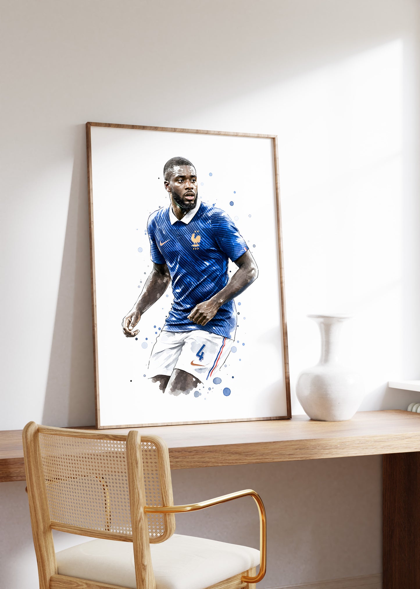 Frankreich Fußball Poster · Geschenkidee · Aquarell Sport Wandbild · Deko Print ohne Rahmen