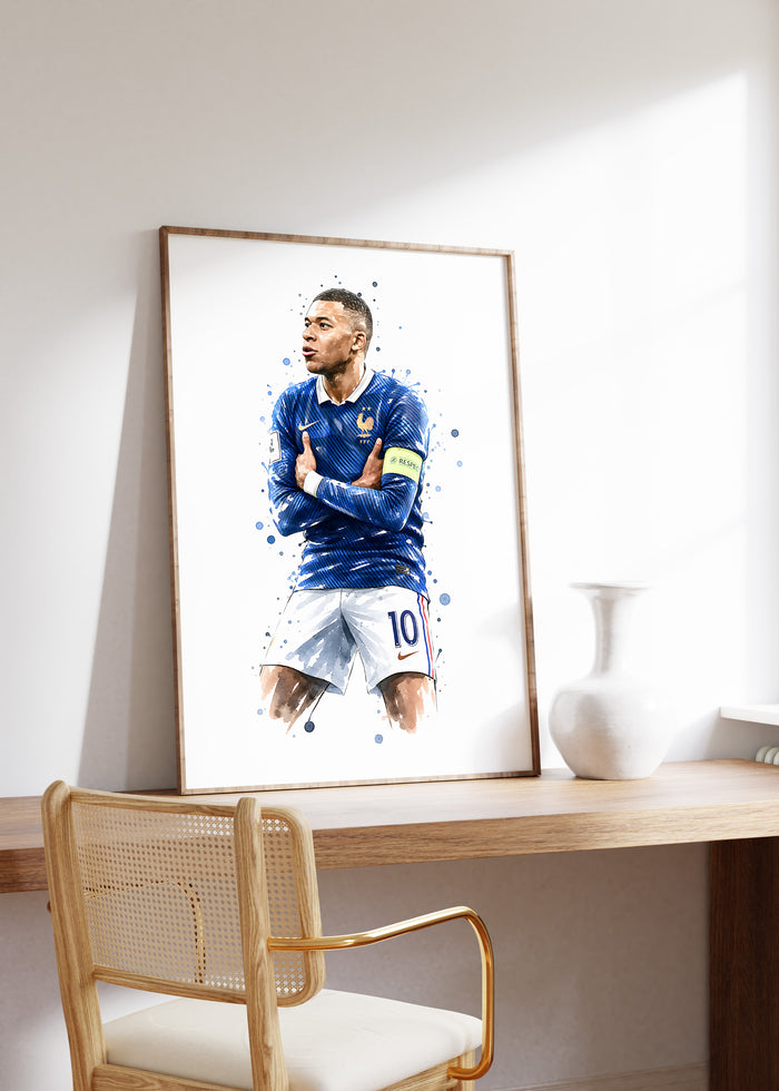 Frankreich Fußball Poster – Premium Baumwoll-Canvas