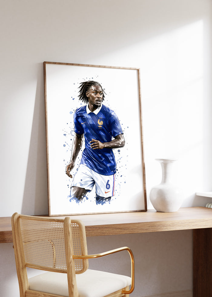 Frankreich Fußball Poster – Premium Baumwolle Kunst