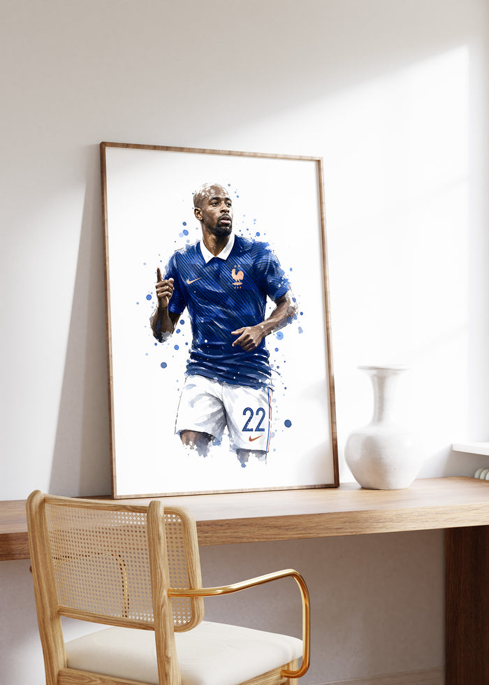 JUSTGOODMOOD Frankreich Fußball Poster auf Baumwolle