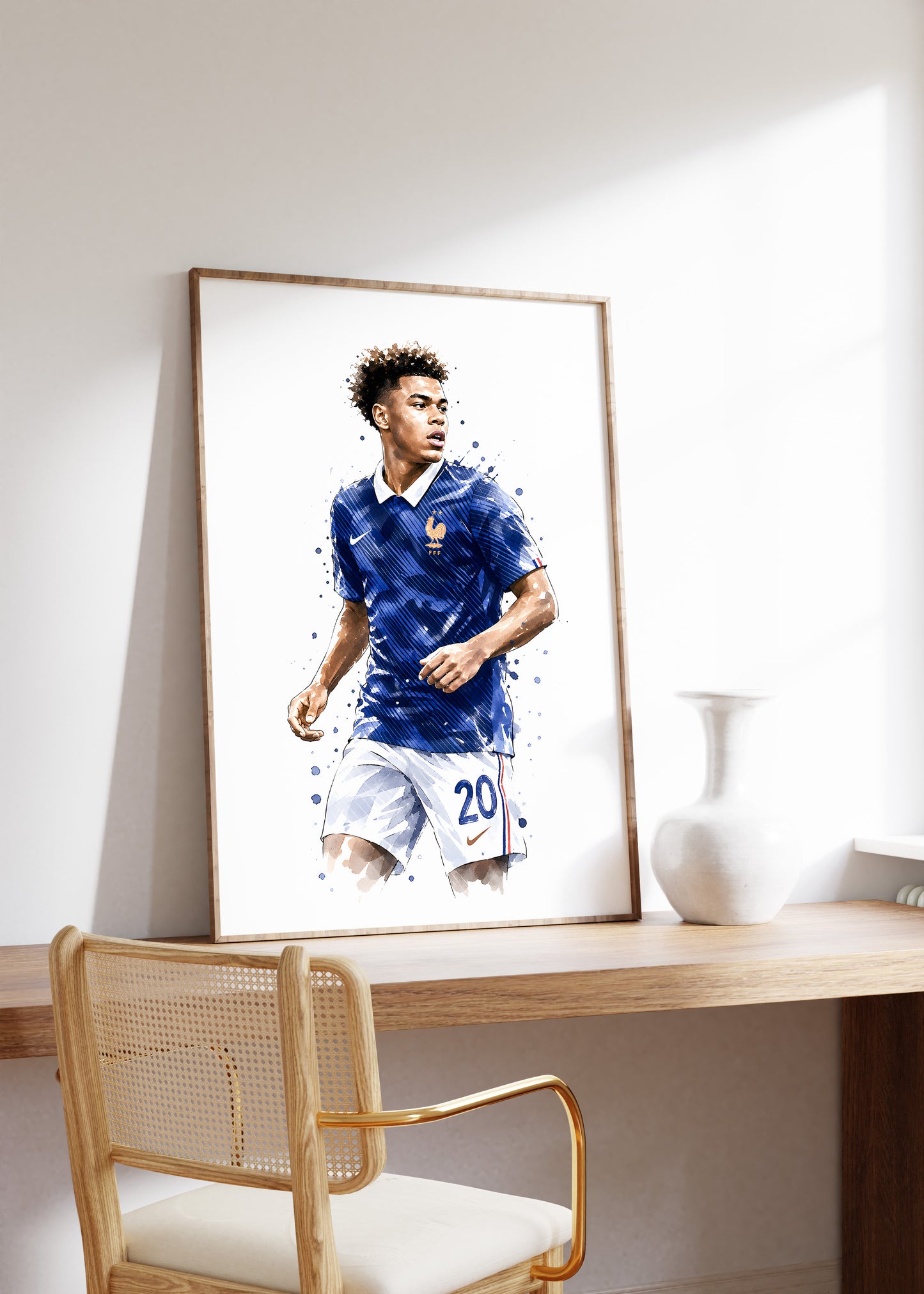 Frankreich Fußball Poster · Geschenkidee · Aquarell Sport Wandbild · Deko Print ohne Rahmen