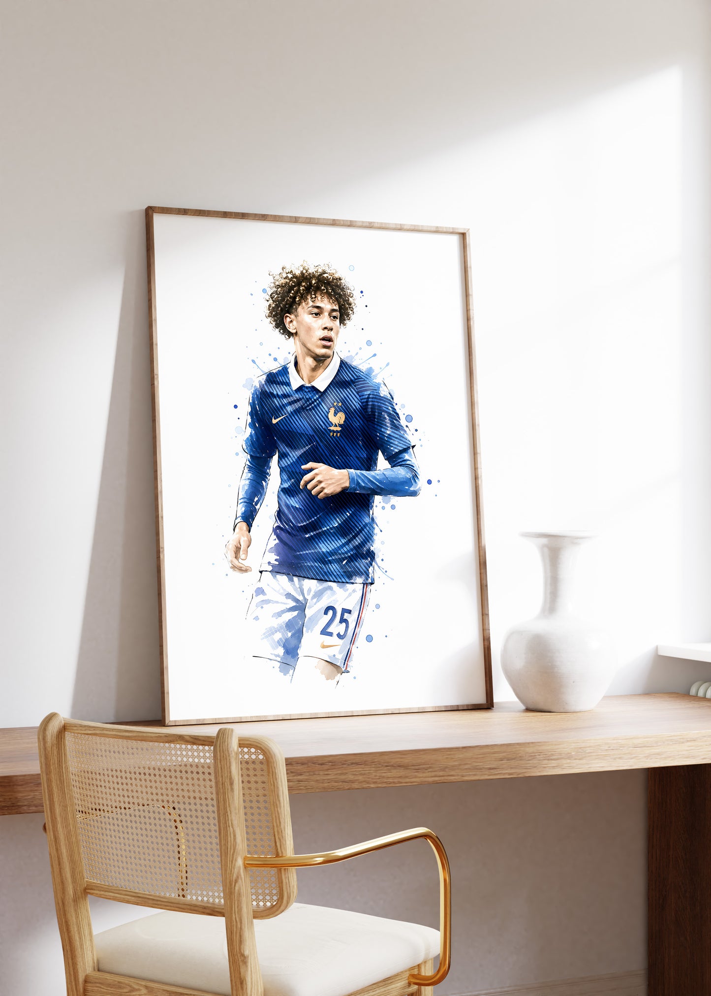 Frankreich Fußball Poster · Geschenkidee · Aquarell Sport Wandbild · Deko Print ohne Rahmen