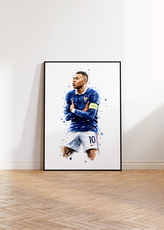 Frankreich Fußball Poster – Premium Baumwoll-Canvas