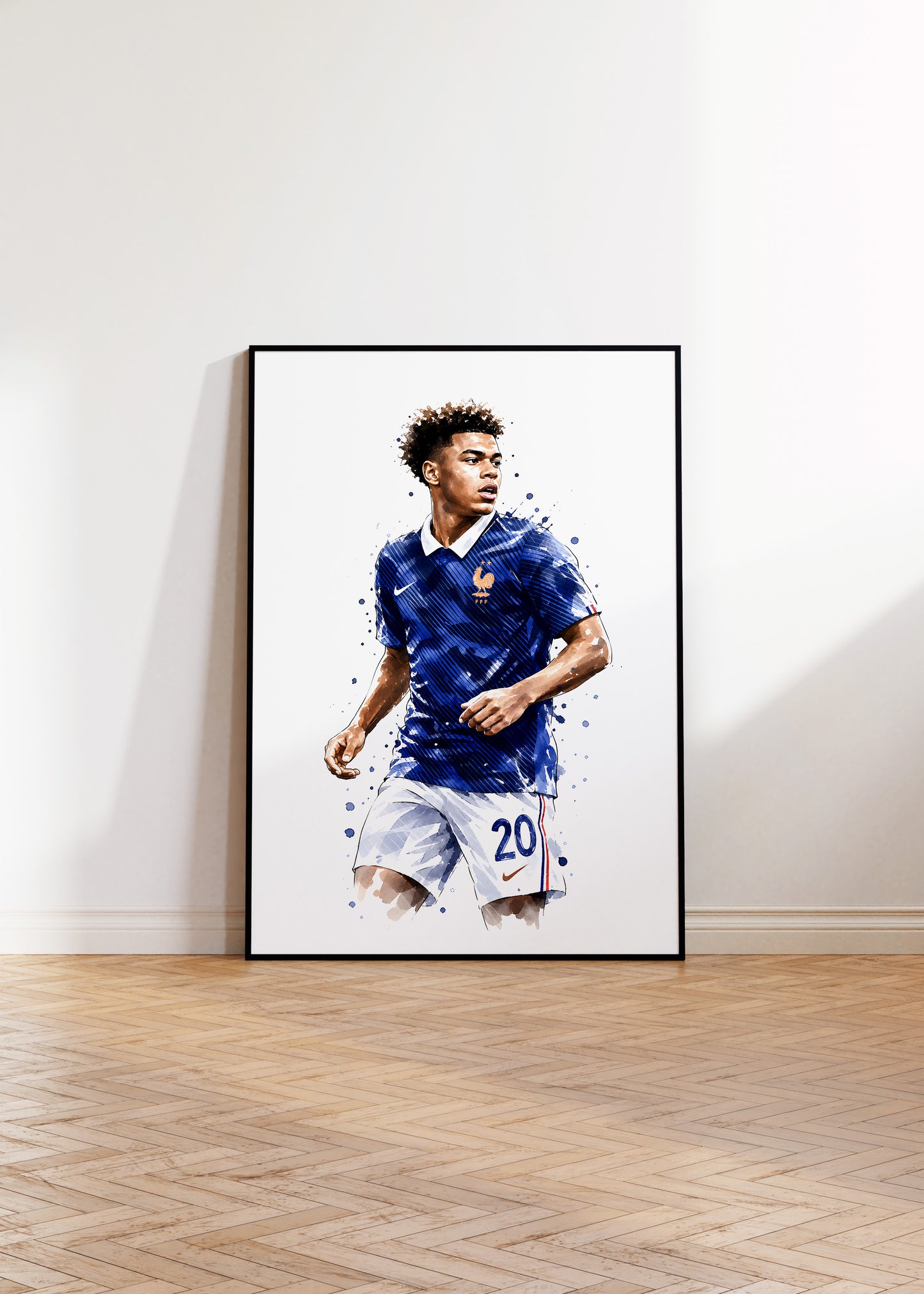 Frankreich Fußball Poster · Geschenkidee · Aquarell Sport Wandbild · Deko Print ohne Rahmen