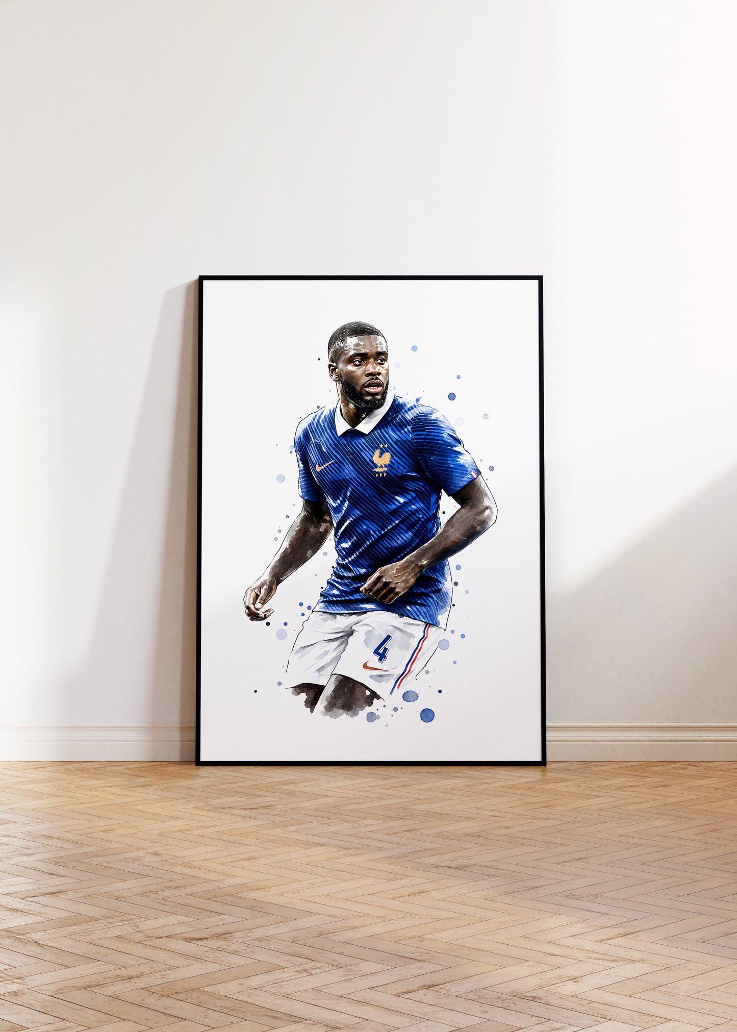 Frankreich Fußball Poster · Geschenkidee · Aquarell Sport Wandbild · Deko Print ohne Rahmen