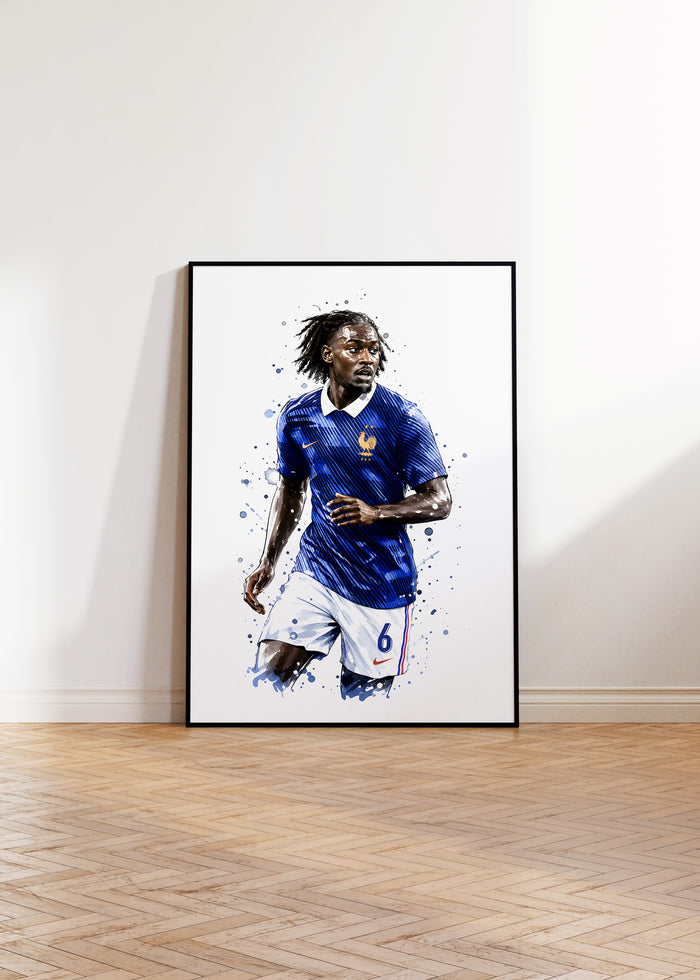 Frankreich Fußball Poster – Premium Baumwolle Kunst