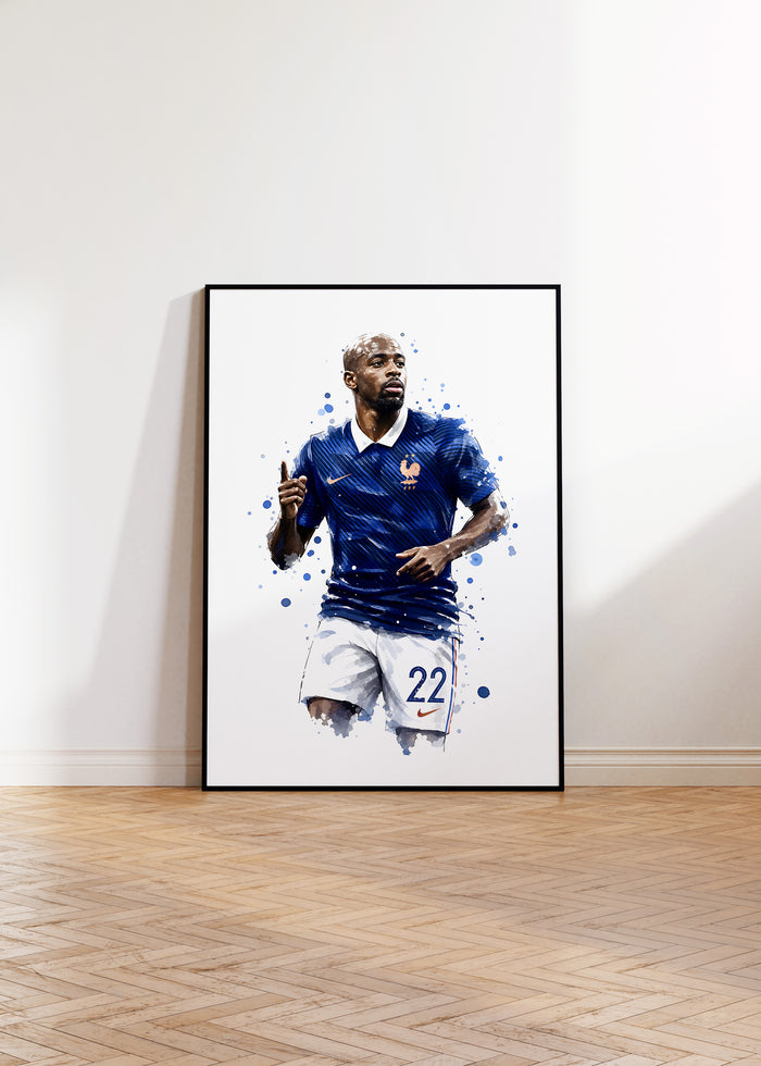 JUSTGOODMOOD Frankreich Fußball Poster auf Baumwolle