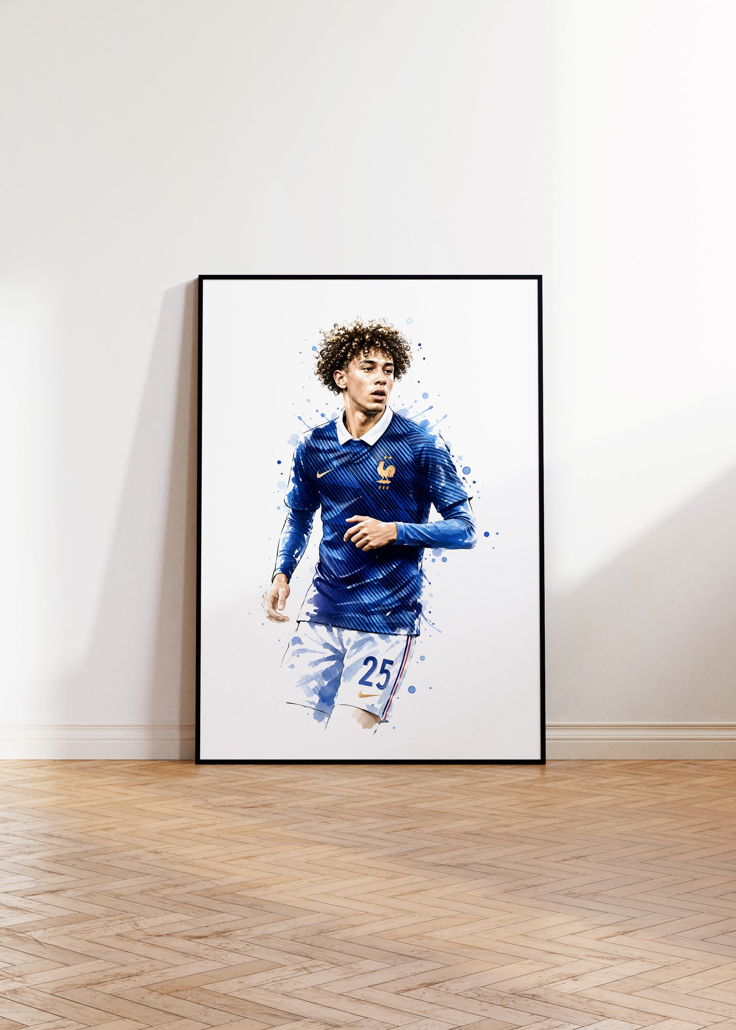 Frankreich Fußball Poster · Geschenkidee · Aquarell Sport Wandbild · Deko Print ohne Rahmen