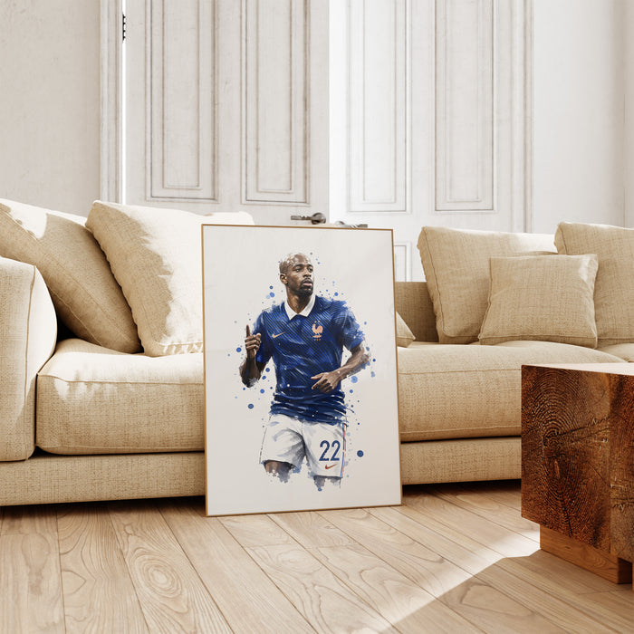 JUSTGOODMOOD Frankreich Fußball Poster auf Baumwolle