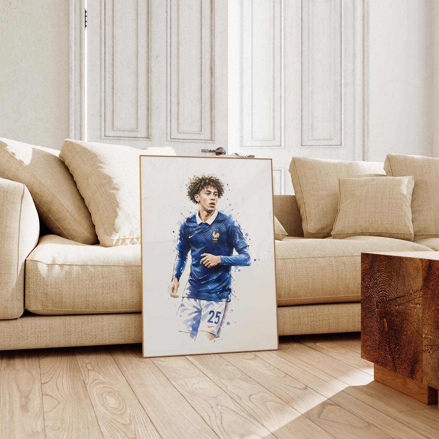 Frankreich Fußball Poster · Geschenkidee · Aquarell Sport Wandbild · Deko Print ohne Rahmen