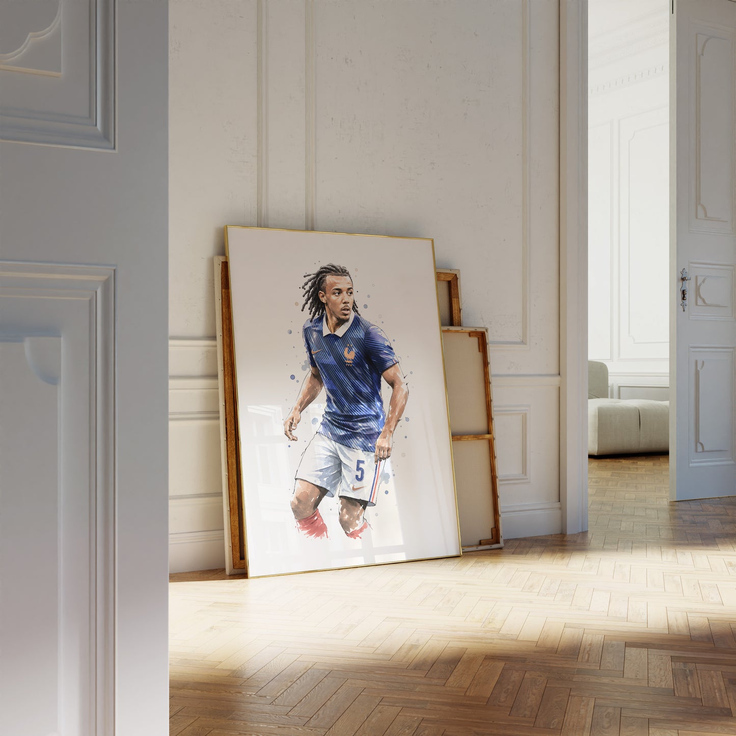 Frankreich Fußball Poster · Geschenkidee · Aquarell Sport Wandbild · Deko Print ohne Rahmen