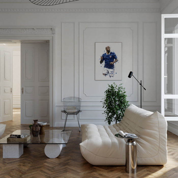 JUSTGOODMOOD Frankreich Fußball Poster auf Baumwolle