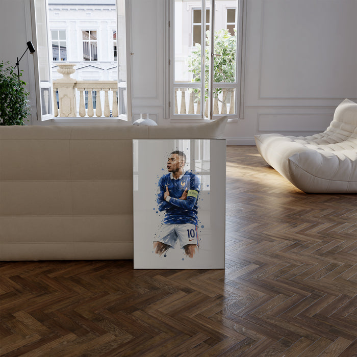 Frankreich Fußball Poster – Premium Baumwoll-Canvas