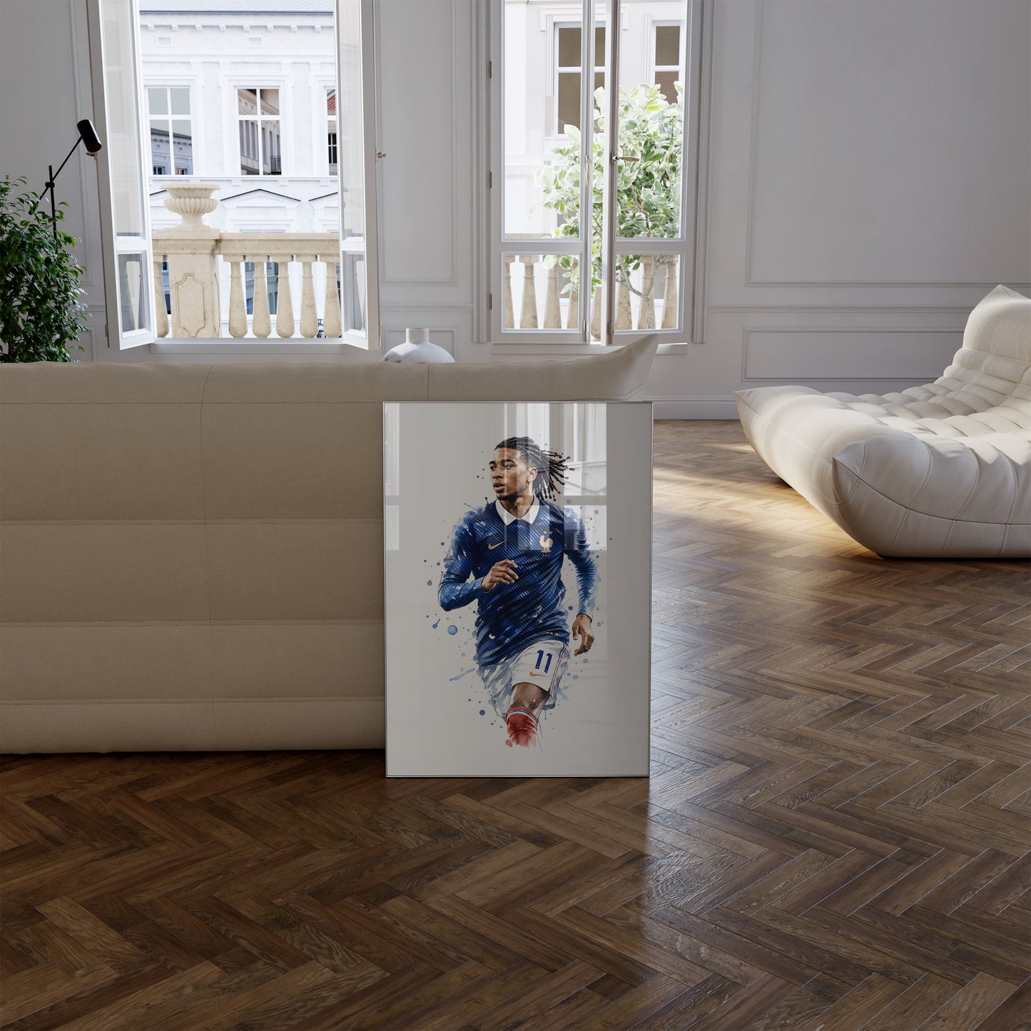 Frankreich Fußball Poster · Geschenkidee · Aquarell Sport Wandbild · Deko Print ohne Rahmen