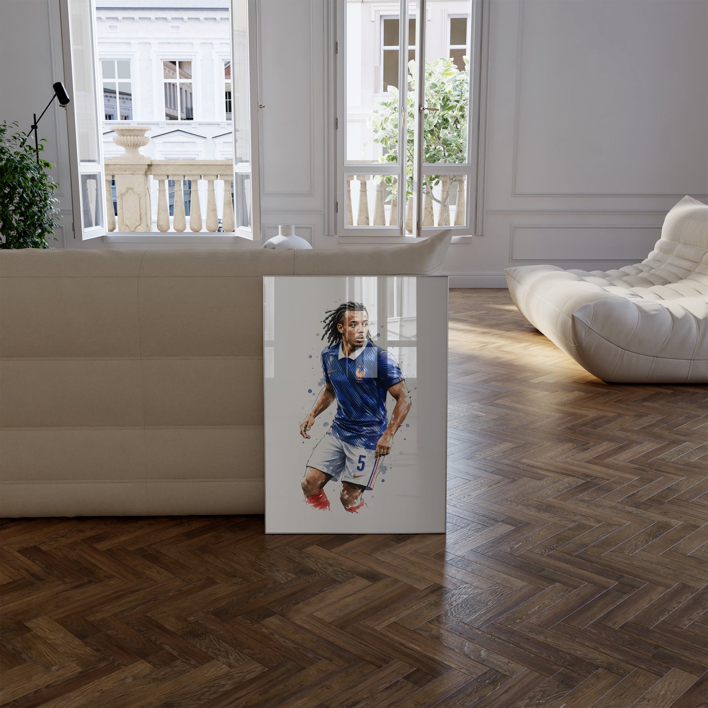 Frankreich Fußball Poster · Geschenkidee · Aquarell Sport Wandbild · Deko Print ohne Rahmen