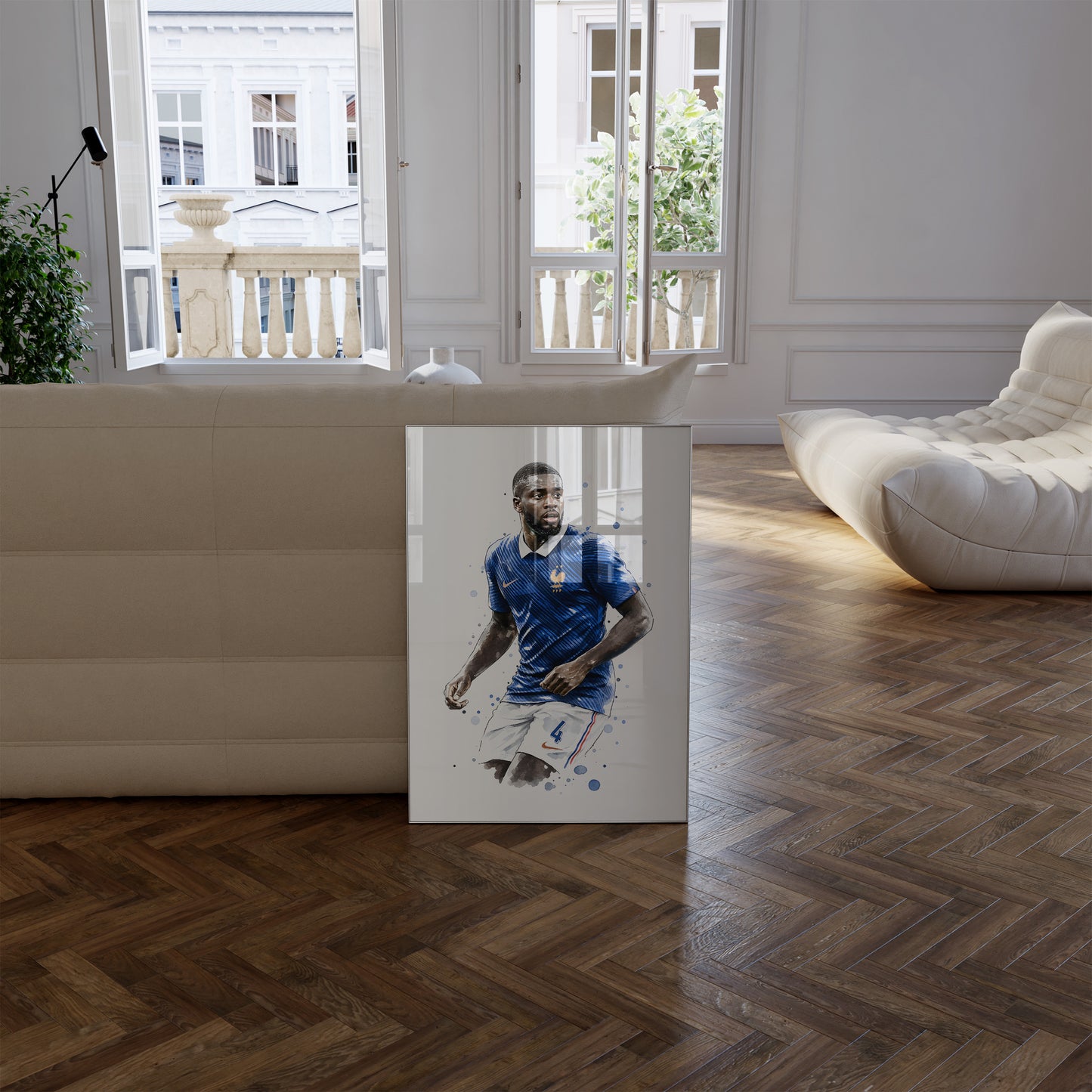 Frankreich Fußball Poster · Geschenkidee · Aquarell Sport Wandbild · Deko Print ohne Rahmen