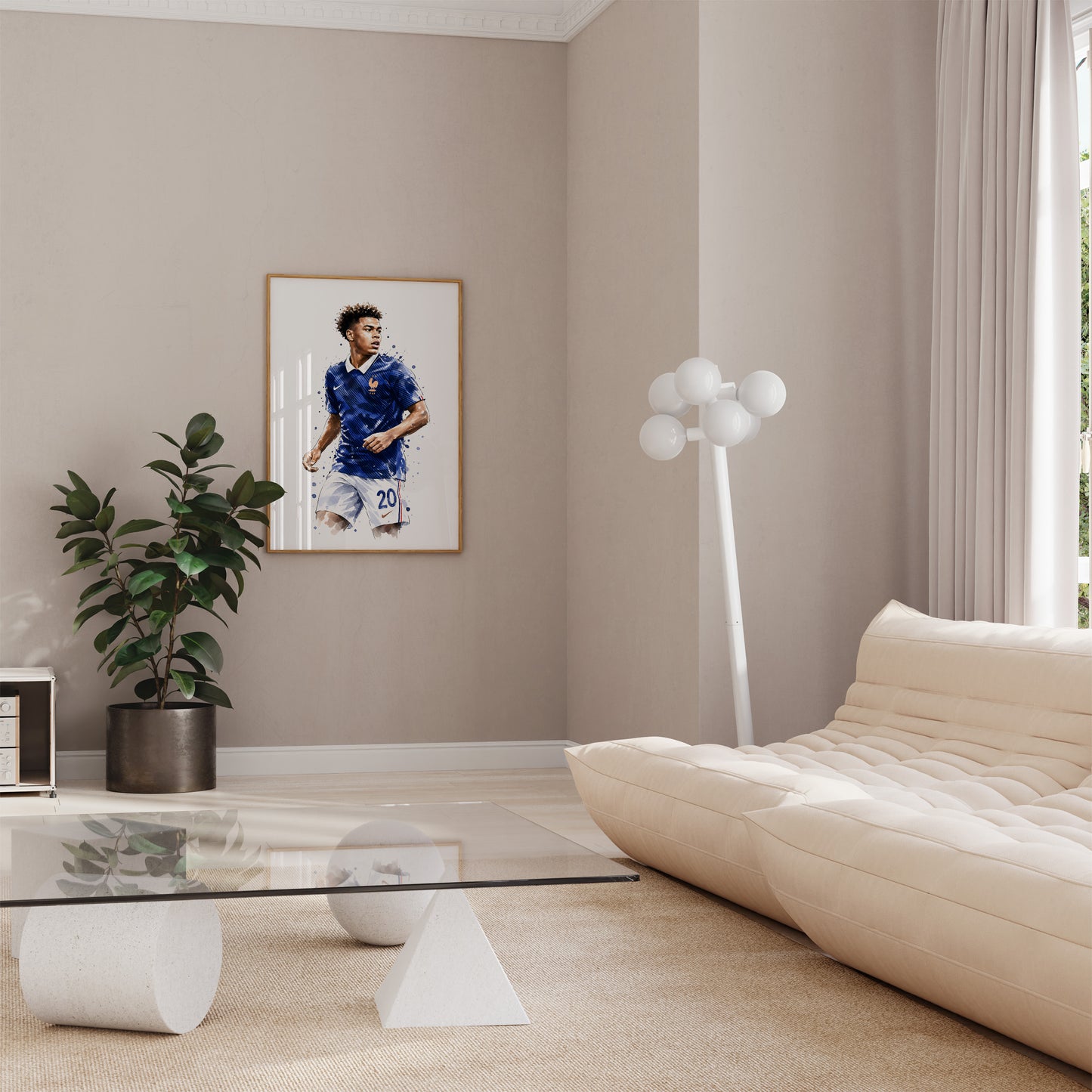 Frankreich Fußball Poster · Geschenkidee · Aquarell Sport Wandbild · Deko Print ohne Rahmen