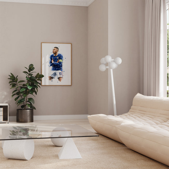 Frankreich Fußball Poster – Premium Baumwoll-Canvas