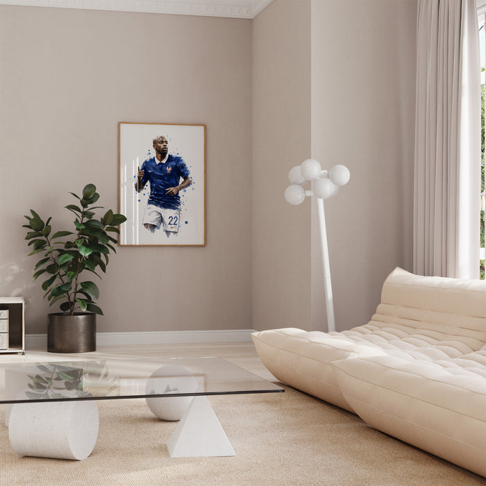 JUSTGOODMOOD Frankreich Fußball Poster auf Baumwolle