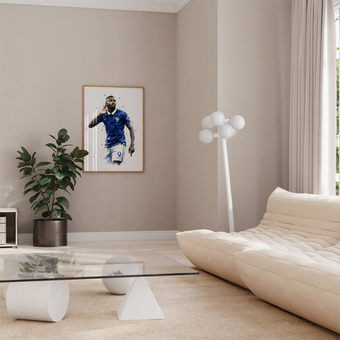 Frankreich Fußball Poster – Premium Baumwoll-Canvas