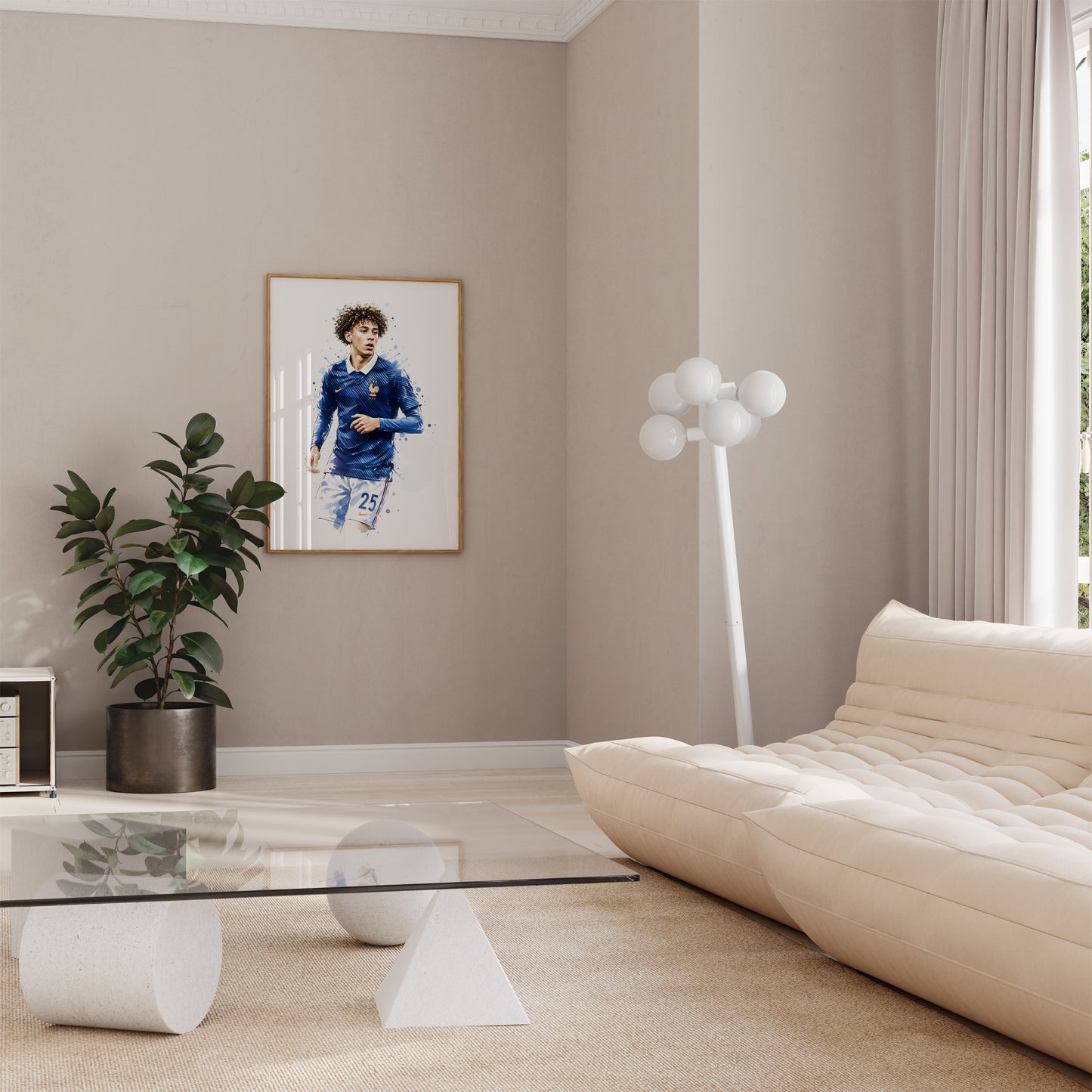 Frankreich Fußball Poster · Geschenkidee · Aquarell Sport Wandbild · Deko Print ohne Rahmen